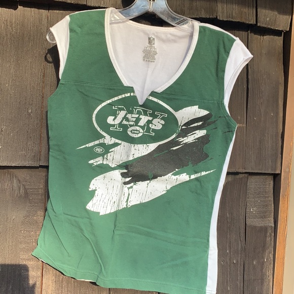 Size large, NFL NY JETS V neck short sleeve shirt - Picture 2 of 5